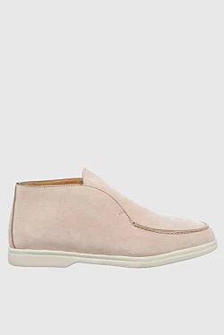 Pink suede loafers for women