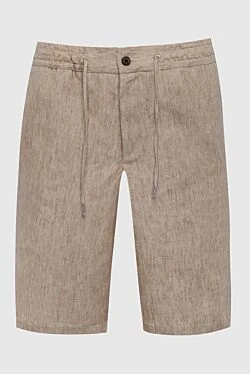 Beige linen shorts for men