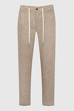 Beige linen trousers for men