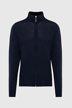 Men's cardigan made of wool and cashmere blue