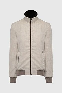 Beige wool jacket for men