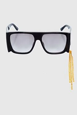 Black plastic and metal glasses for women