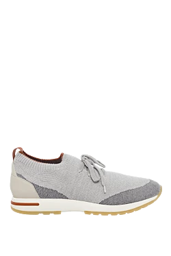 Gray textile sneakers for men