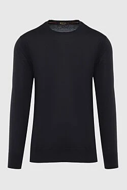 Black wool jumper for men