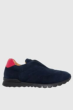 Blue nubuck sneakers for men