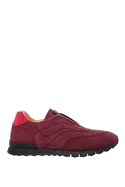 Sneakers in nubuck burgundy for men