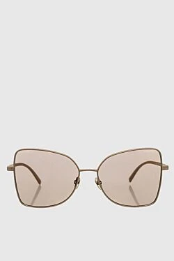 Beige plastic and metal glasses for women