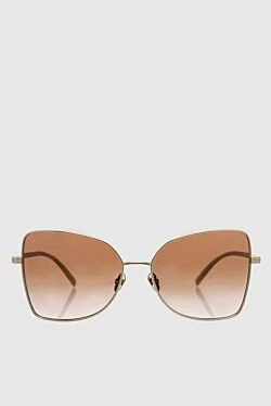 Brown plastic and metal glasses for women