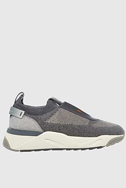 Gray textile sneakers for women