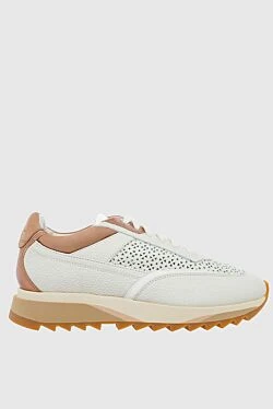 White leather sneakers for women