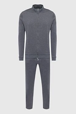 Gray men's cotton sports suit