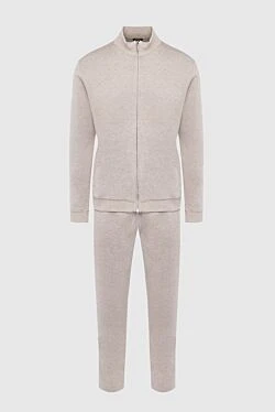 Men's cotton sports suit, beige