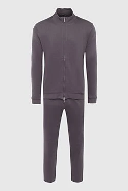 Gray men's cotton sports suit