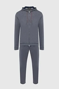 Gray men's cotton sports suit