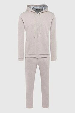 Men's cotton sports suit, beige