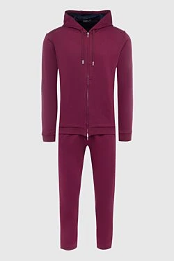 Men's cotton sports suit, burgundy