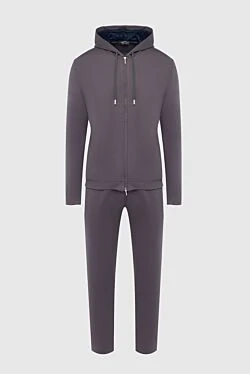 Gray men's cotton sports suit