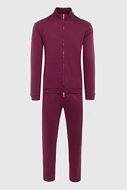 Men's cotton sports suit, burgundy