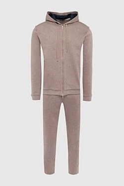 Men's cotton sports suit, beige