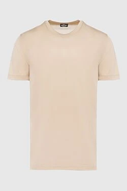 Beige cotton T-shirt for men