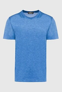 Blue cotton T-shirt for men