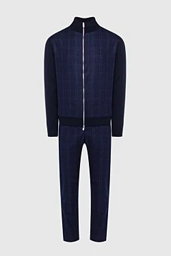 Men's wool sports suit, blue