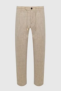 Men's beige wool and cashmere trousers