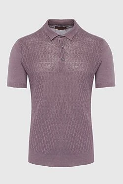 Cotton polo shirt pink for men