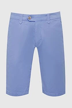 Blue cotton and elastane shorts for men