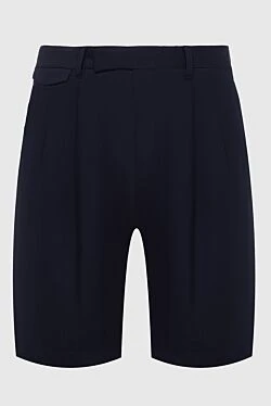 Blue wool shorts for men