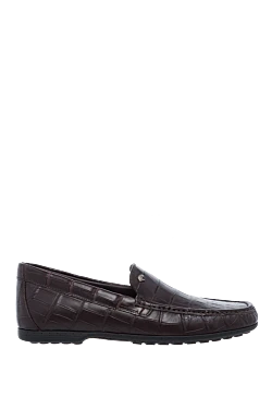 Мокасины из кожи крокодила коричневые мужские