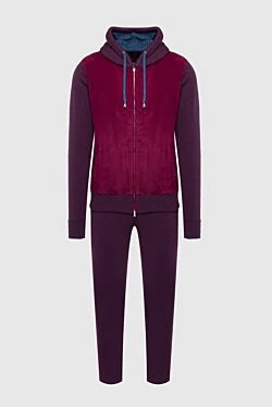 Men's sports suit made of wool, viscose and cashmere, burgundy