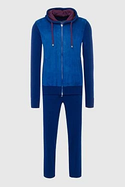 Men's sports suit made of wool, viscose and cashmere, blue