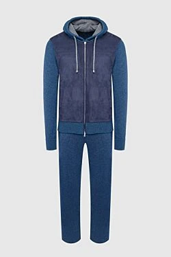 Men's sports suit made of wool, viscose and cashmere, blue