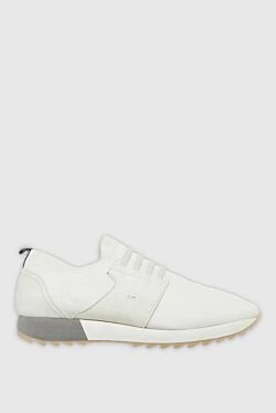 White textile sneakers for men