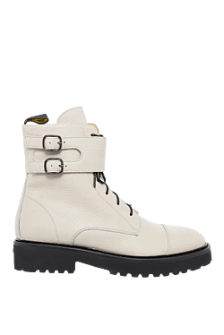 White leather boots for women