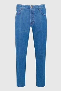 Men's blue straight-leg cotton jeans