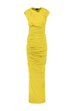 Yellow viscose dress for women