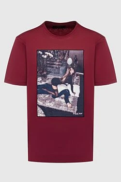 Cotton T-shirt burgundy for men