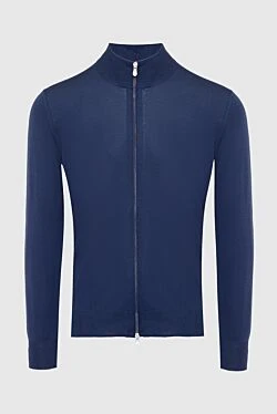 Men's cardigan made of wool and cashmere blue