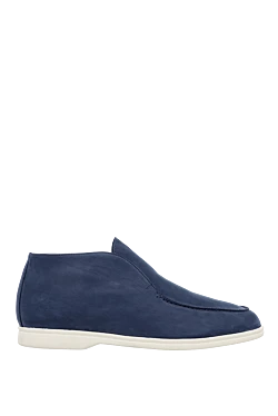 Blue nubuck loafers for men