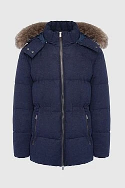 Down jacket men's cashmere blue