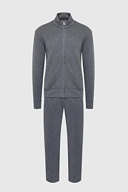 Men's sports suit made of cotton and polyamide, gray