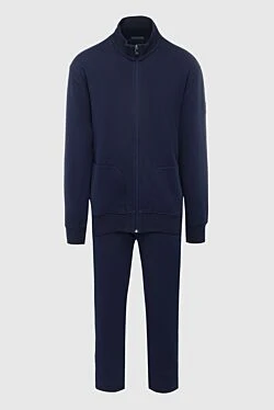 Men's sports suit made of cotton and polyamide, blue