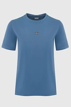 Blue cotton T-shirt for women