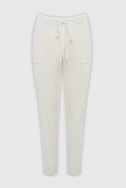 White cashmere trousers for women