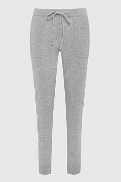 Gray cashmere trousers for women