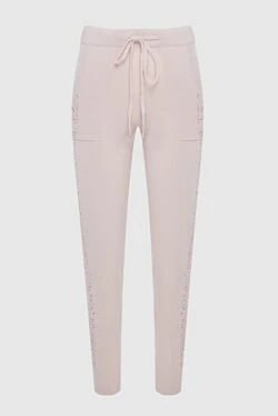 Pink cashmere trousers for women