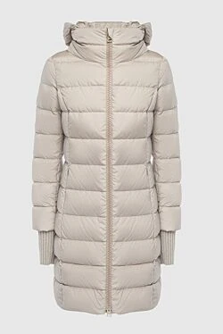 Beige polyamide down jacket for women