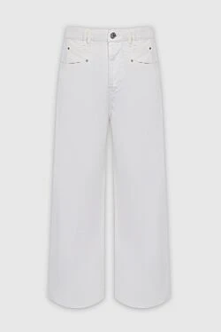 White cotton jeans for women